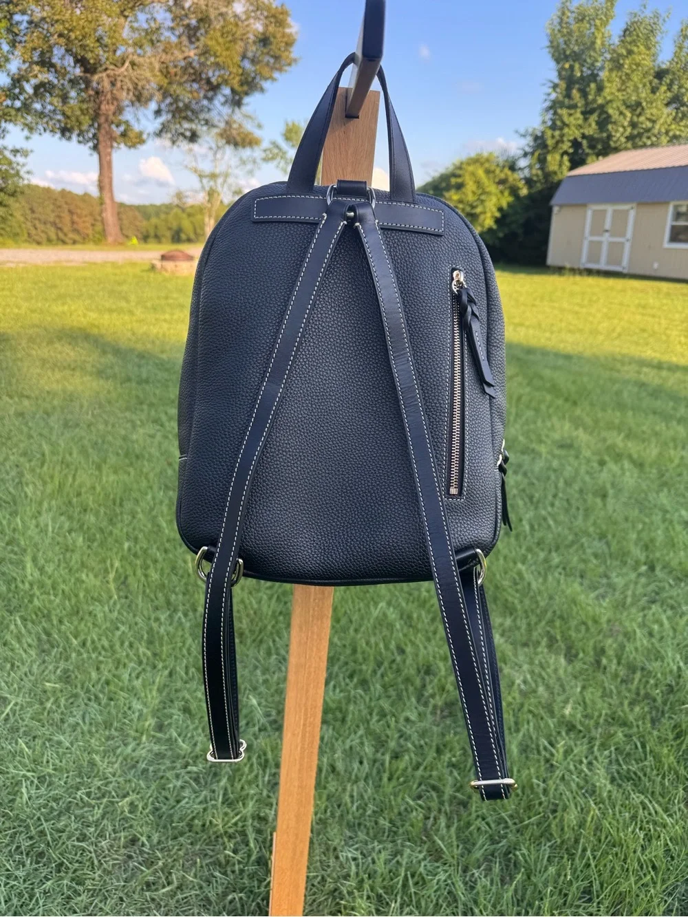 Ladies Dooney & Bourke Ronnie Black Pebble Grain Leather Backpack